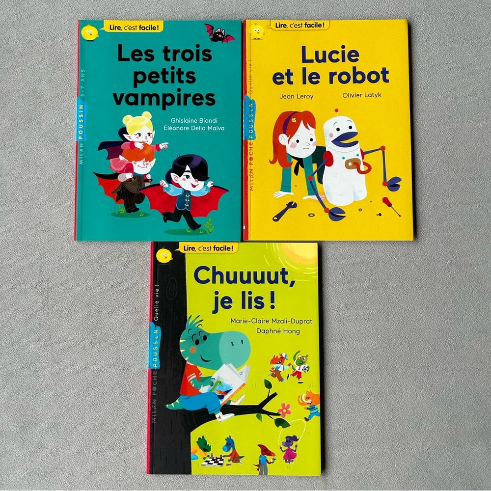 FRENCH ~ Set of 3 ~ Milan Poche Poussin series ~ Lire, c’est facile! #3, 5, 33